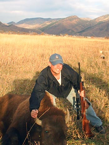 Weapons allowed for Bison Hunts

You can hunt your buffalo with a bow, black powder rifle or large caliber rifle. We will guide you within shooting range of the animal of your choice. After you have shot your bison, we will transport your animal to a processing facility nearby that specializes in bison. 